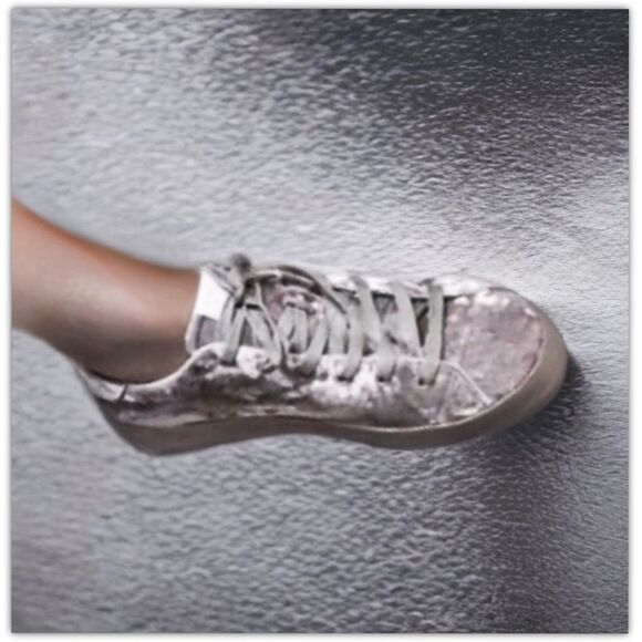 Rag & Bone Sneakers RB1 Low Top in Dove Crushed Velvet Silver Grey - Picture 13 of 17